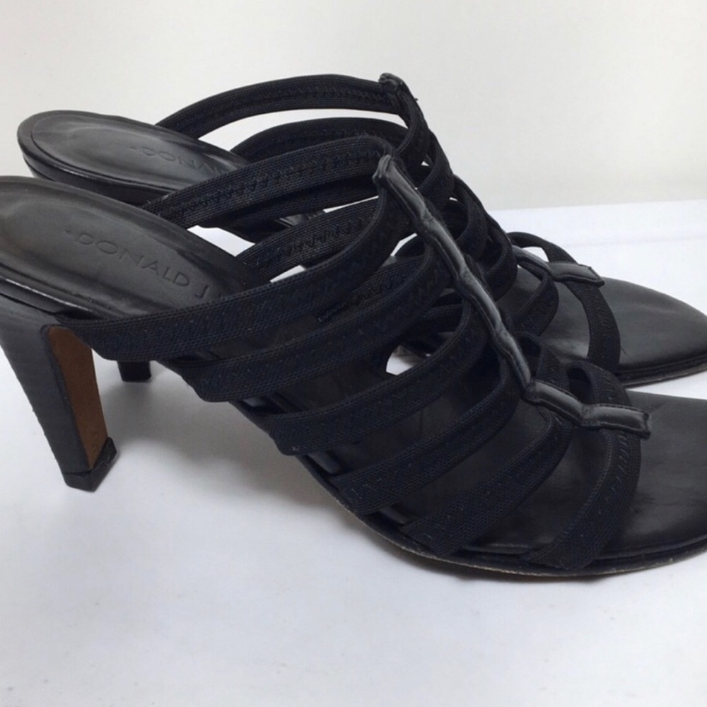 Donald J. Pliner black strappy heels. Size 8.5.